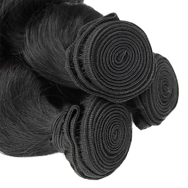 1шт 10 дюймов Natural Black освобождает волну Китайский Weave волос девственницы