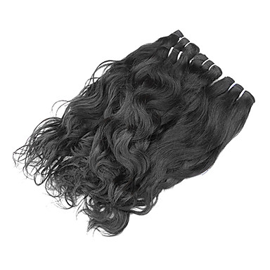 3шт Малайзии Богородицы естественная волна класс 5А волос Weave 24inch Natural Black