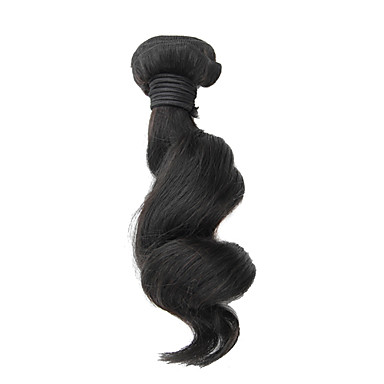 1шт 18 дюймов Natural Black освобождает волну Малайзии Weave волос девственницы