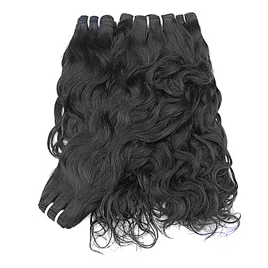 4шт 22inch Natural Black естественная волна китайских Weave волос девственницы Связки