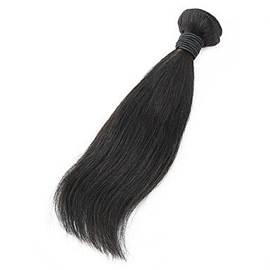 1шт 10 дюймов Natural Black Прямо бразильский Weave волос девственницы