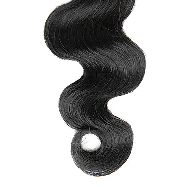 4шт 10inch Natural Black Объемная волна монгольского Weave волос девственницы Связки
