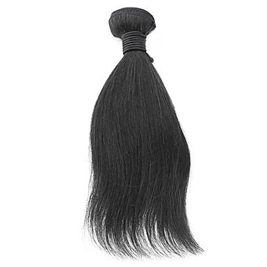 1шт 8inch Natural Black Прямо перуанский Weave волос девственницы