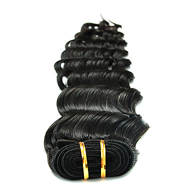 H6007AZ 12 "1шт Natural Black Бразильские Богородицы Сыпучие глубокая волна Переплетается Волосы