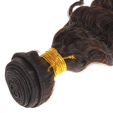 14 "100% человеческих волос глубокой волны Natural Black Расширение волос