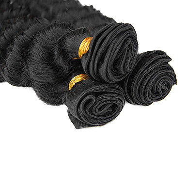 3шт Малайзии Богородицы глубокая волна класс 5А волос Weave 20inch Natural Black