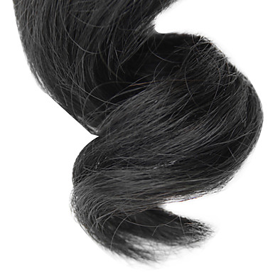 3шт 12 дюймов Natural Black освобождает волну монгольский Weave волос девственницы Связки