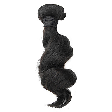 1шт 14inch Natural Black свободная волна перуанский Weave волос девственницы