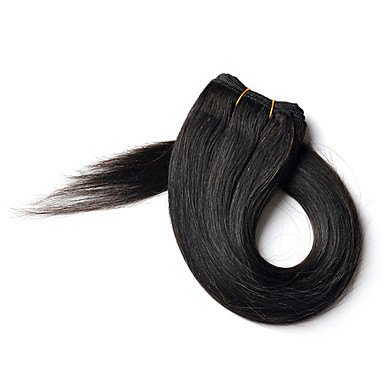 H6000AZ 14 "1шт Natural Black Бразильский Виргинские Прямые Переплетается Волосы