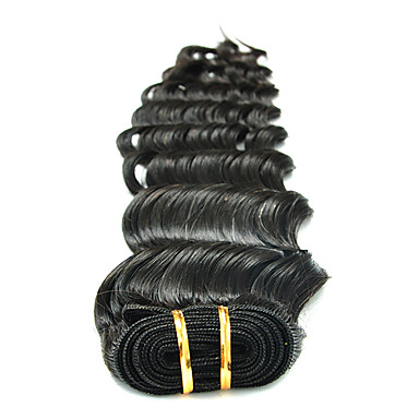 H6007AZ 18 "1шт Natural Black Бразильские Богородицы Сыпучие глубокая волна Переплетается Волосы