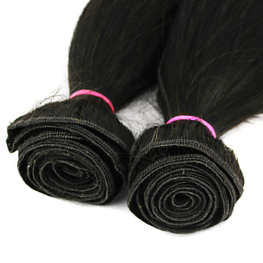 8 ", 10" 100% человеческих волос прямой Natural Black Наращивание волос (может быть крашение)