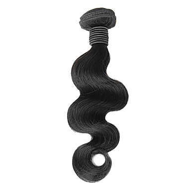 4шт 18INCH Natural Black Объемная волна монгольского Weave волос девственницы Связки