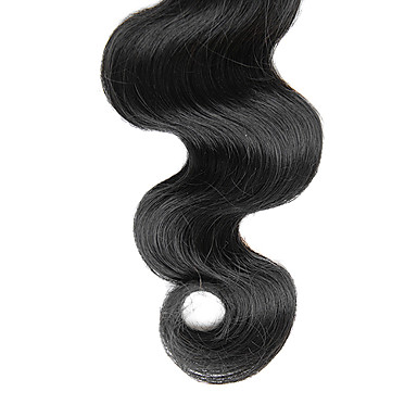4шт 14inch Natural Black Объемная волна монгольского Weave волос девственницы Связки