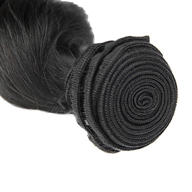 3шт 16 дюймов Natural Black освобождает волну монгольский Weave волос девственницы Связки