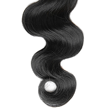 4шт 14inch Natural Black объемная волна Малайзии Weave волос девственницы Связки