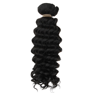 1шт 24inch Natural Black Deep курчавый бразильский Weave волос девственницы