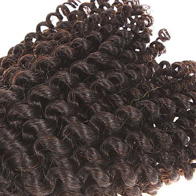 12 "100% человеческих волос кудрявый Вьющиеся Natural Black Расширение волос