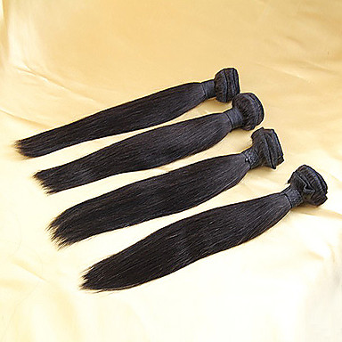 14inch 3шт бразильского Виргинские прямые волосы Natural Black Уток волос