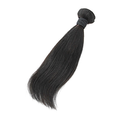 1шт 14inch Natural Black прямой Малайзийский Weave волос девственницы