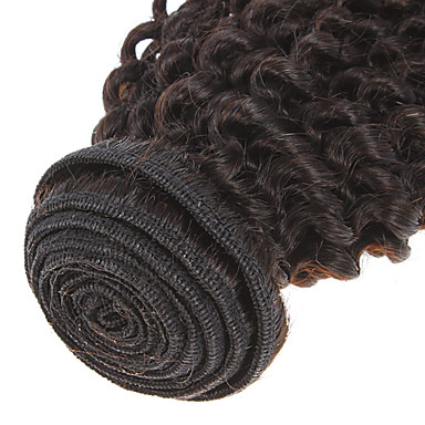 16 "100% человеческих волос кудрявый Вьющиеся Natural Black Расширение волос