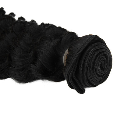 4шт 14inch Natural Black Deep Фигурные китайские Weave волос девственницы Связки