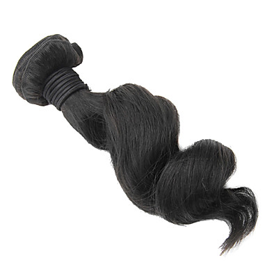 1шт 12 дюймов Natural Black освобождает волну Китайский Weave волос девственницы