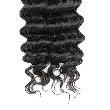 3шт Малайзии Богородицы Глубокое Вьющиеся класс 5А волос Weave 20inch Natural Black