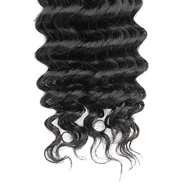 3шт Малайзии Богородицы Глубокое Вьющиеся класс 5А волос Weave 22inch Natural Black