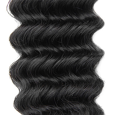 3шт Малайзии Богородицы глубокая волна класс 5А волос Weave 24inch Natural Black