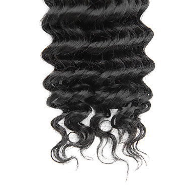 3шт Малайзии Богородицы Глубокое Вьющиеся класс 5А волос Weave 24inch Natural Black