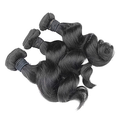 3шт бразильского Виргинские освобождает волну волос Weave класс 5А 20inch Natural Black