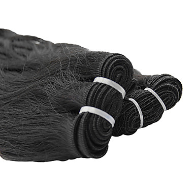 3шт Малайзии Богородицы естественная волна класс 5А волос Weave 24inch Natural Black