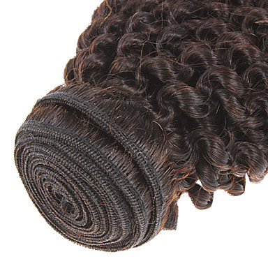 14 "100% человеческих волос кудрявый Вьющиеся Natural Black Расширение волос