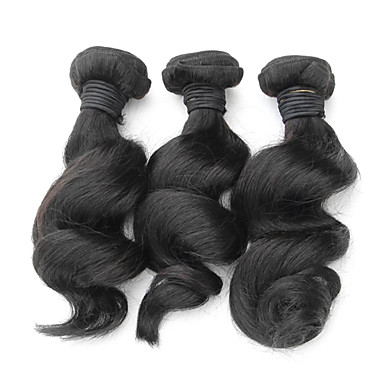1шт 10 дюймов Natural Black освобождает волну Малайзии Weave волос девственницы