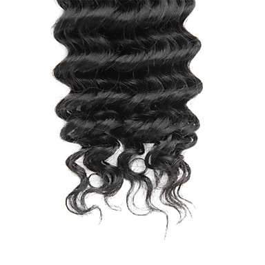 4шт 20inch Natural Black Deep курчавый бразильский Weave волос девственницы Связки