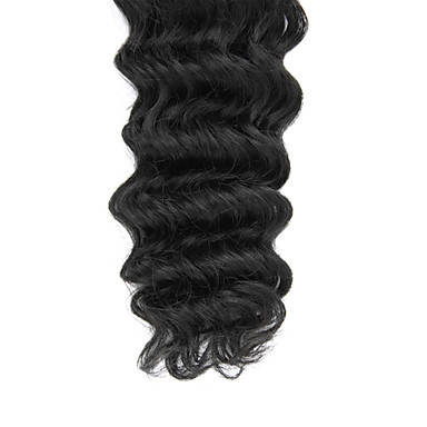 3шт 10inch Natural Black Глубокая волна монгольского Weave волос девственницы Связки
