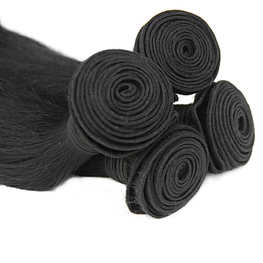 4шт 22inch Natural Black Прямо Китайский Weave волос девственницы Связки