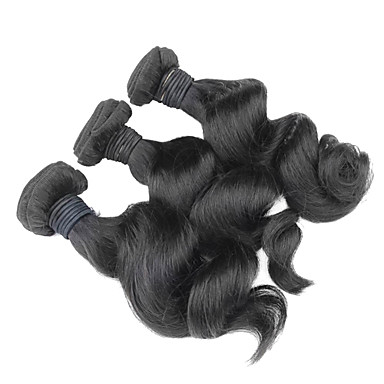1шт 10 дюймов Natural Black освобождает волну Китайский Weave волос девственницы