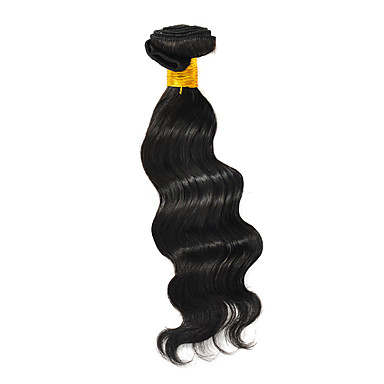 H6006AZ 18 "1шт Natural Black Бразильские Богородицы Сыпучие глубокая волна Переплетается Волосы