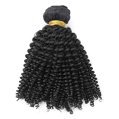 3шт Малайзии Богородицы Kinky Вьющиеся класс 5А волос Weave 12 дюймов Natural Black
