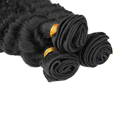 3шт Малайзии Богородицы глубокая волна класс 5А волос Weave 14inch Natural Black