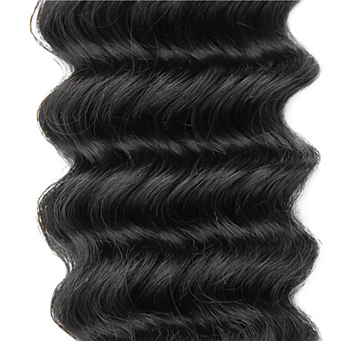 3шт Китайский Богородицы глубокая волна класс 5А волос Weave 16 дюймов Natural Black