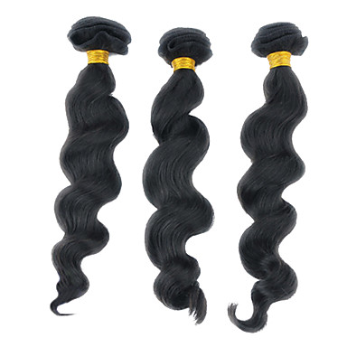 3Pcs/Lot Mix Длина Королева распущенными волосами Вьющиеся бразильского Виргинские Реми Наращивание волос (1B #)