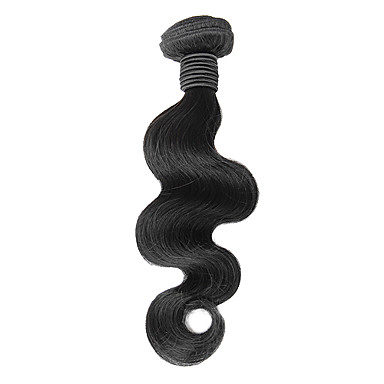 4шт 12 дюймов Natural Black Объемная волна монгольского Weave волос девственницы Связки