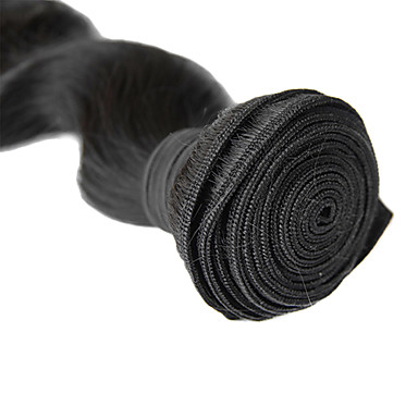 4шт 12 дюймов Natural Black объемная волна Малайзии Weave волос девственницы Связки