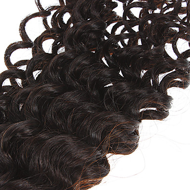 16 "100% человеческих волос глубокой волны Natural Black Расширение волос