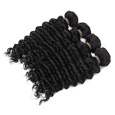 1шт 10 дюймов Natural Black Deep курчавый бразильский Weave волос девственницы