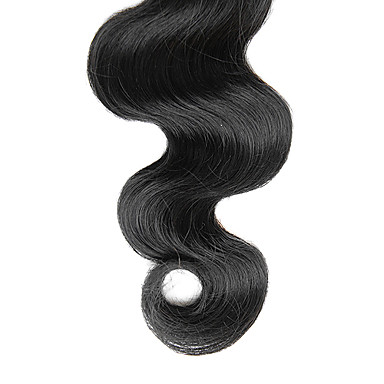 4шт 12 дюймов Natural Black Объемная волна монгольского Weave волос девственницы Связки