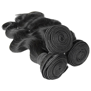 4шт 24inch Natural Black объемная волна бразильских Weave волос девственницы Связки