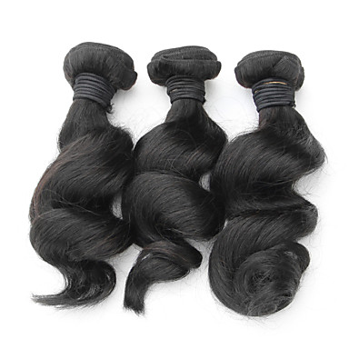 3шт перуанский Богородицы освобождает волну класс 5А волос Weave 12 дюймов Natural Black